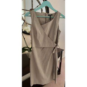 Beige Linen Dress by Sarah Pacini